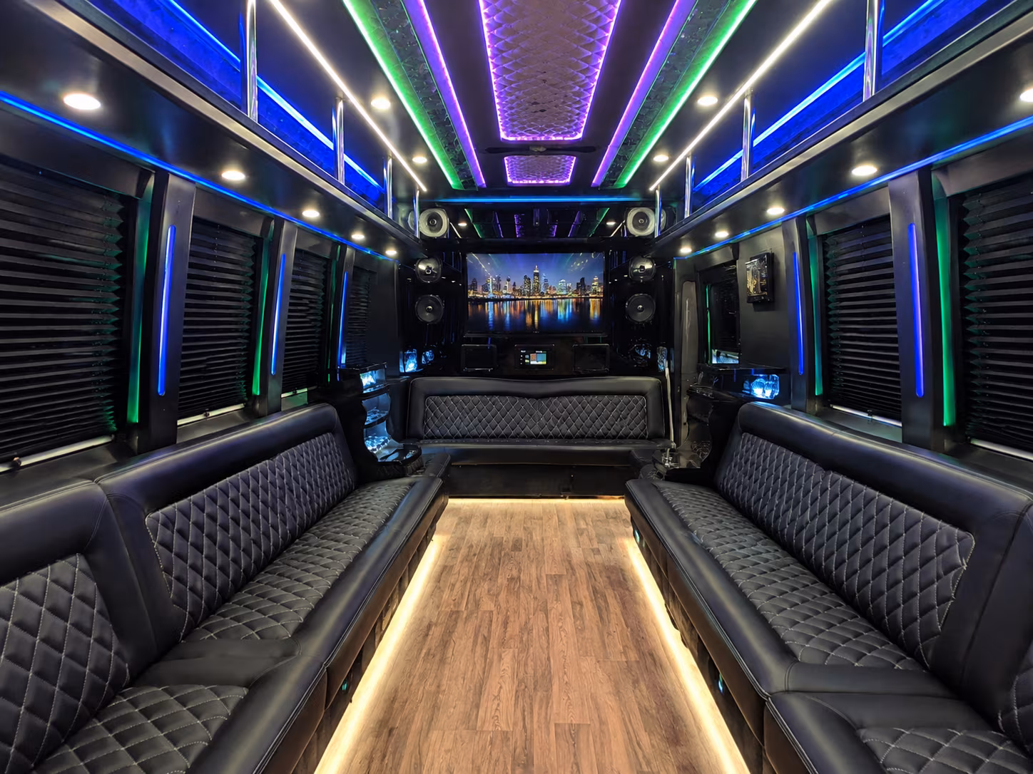 lubbock 25 passenger party bus interior