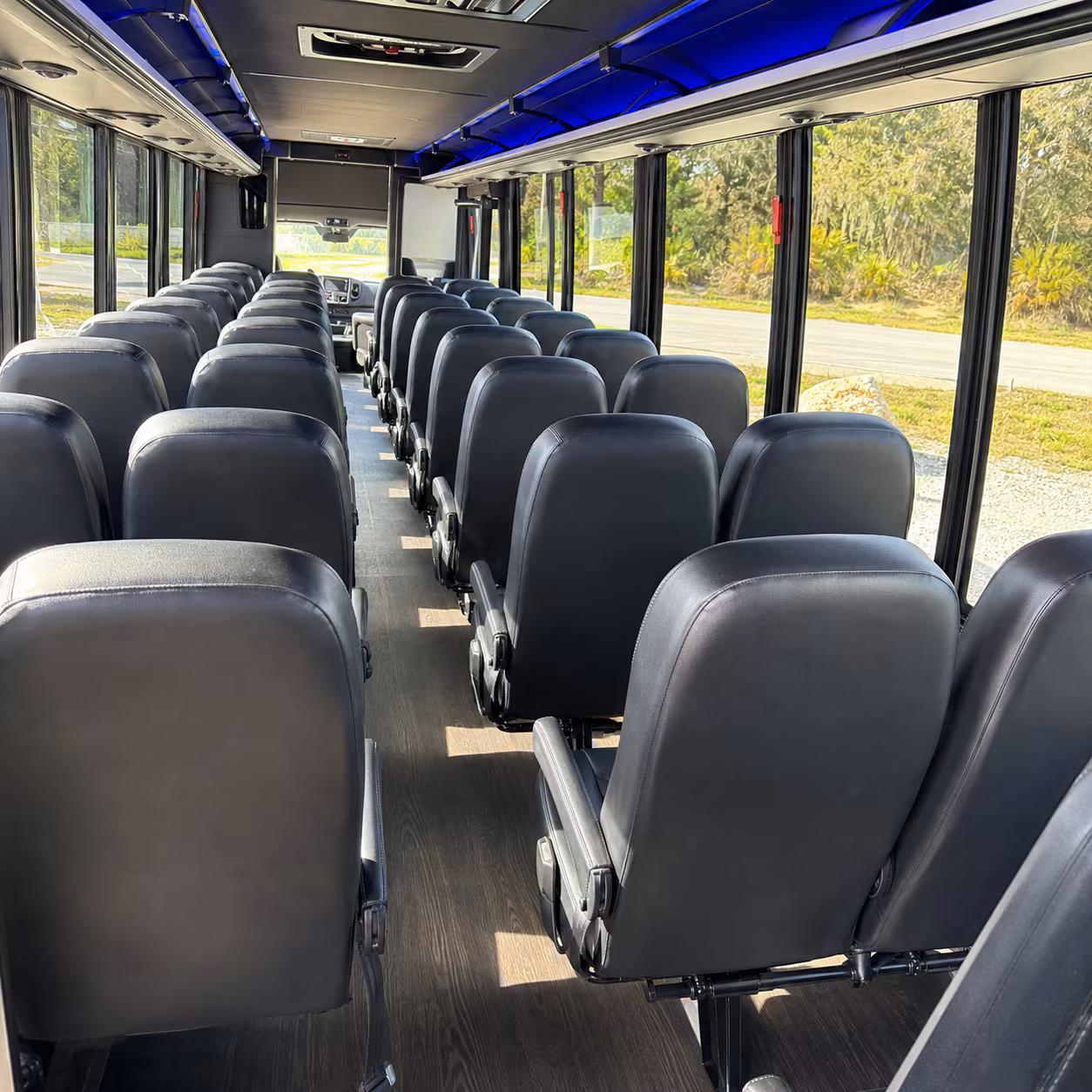 lubbock 28 passenger minibus interior