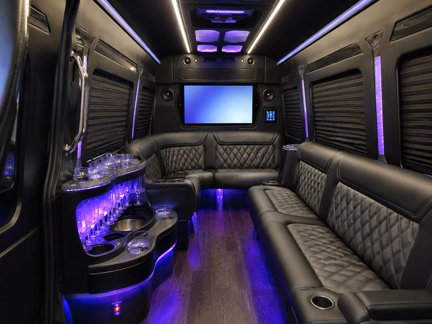 lubbock 40 passenger party bus interior