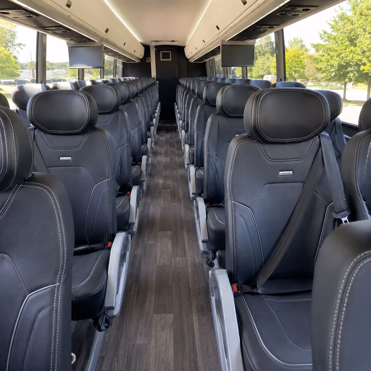 lubbock 56 passenger charter bus inside